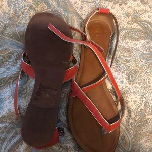Sandals 8.5 Orange and gold